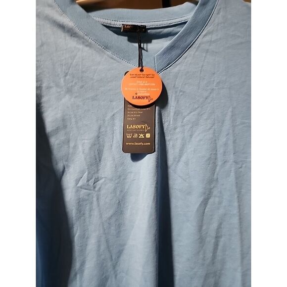 Lasofy Every Day Fashion Ladies Tshirt Blue Medium New CR10 Excellent NWT - Picture 2 of 4